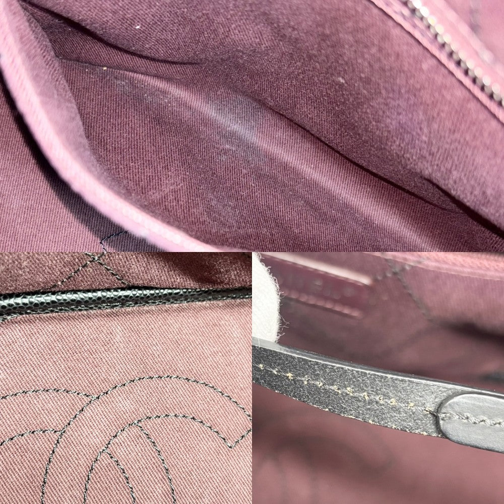 CHANEL シャネル ハンドバッグ オンザロード ワイルドステッチ トートバッグ ココマーク A92211 レザー キャビアスキン ブラック 黒 シルバー金具 レディース【中古品】