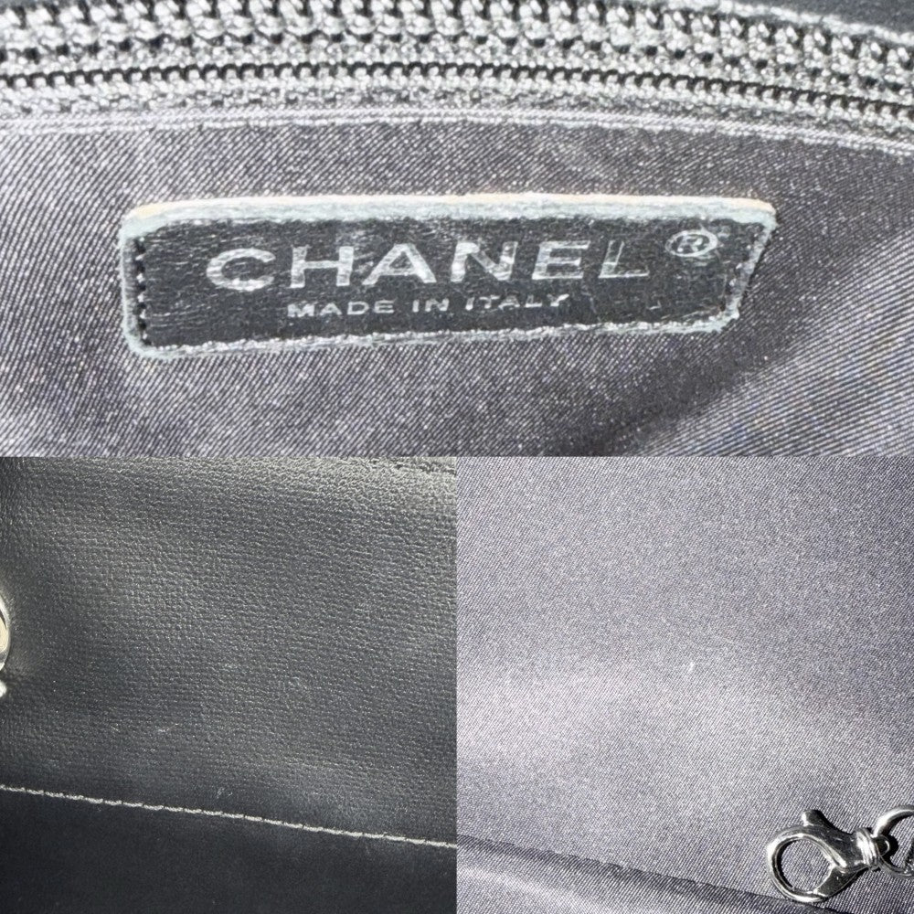 CHANEL シャネル ハンドバッグ パリビアリッツ トートPM トートバッグ ココマーク PVCコーティングキャンバス レザー ブラック 黒 シルバー金具 レディース【中古品】