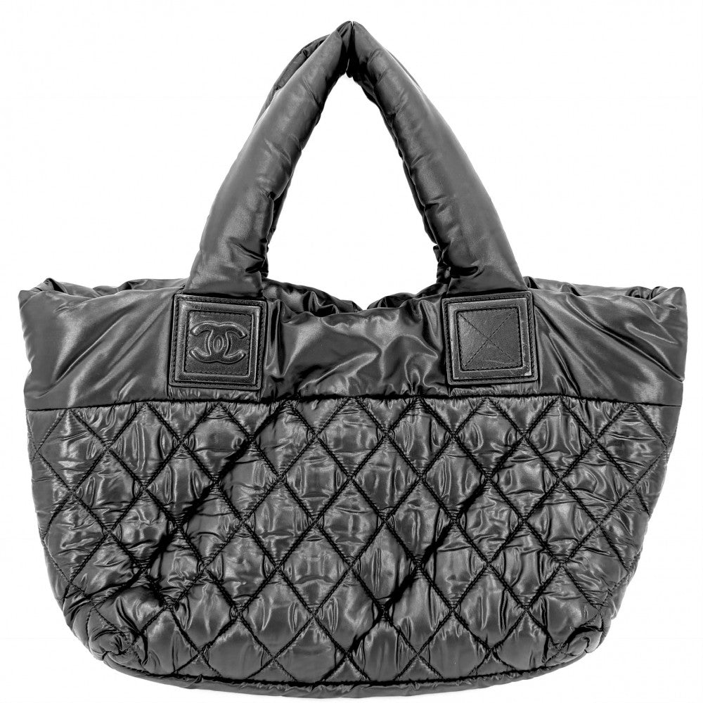 CHANEL シャネル ハンドバッグ コココクーンPM リバーシブル トートバッグ ココマーク Coco Cocoon マトラッセ ナイロン グレー ボルドー シルバー金具 レディース【中古品】