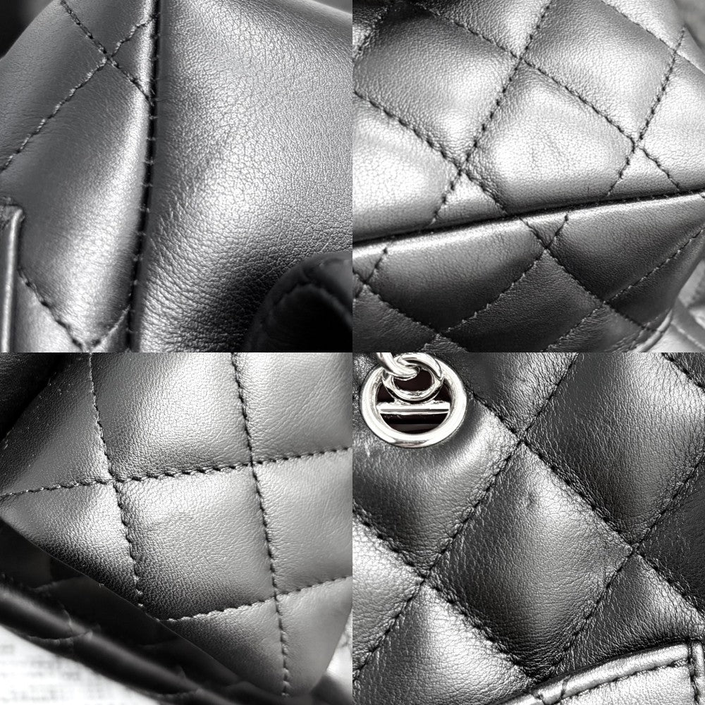 CHANEL シャネル ハンドバッグ カンボンライン マルチポケット マトラッセ ココマーク トートバッグ ラムスキン ブラック 黒 シルバー金具 レディース【中古品】