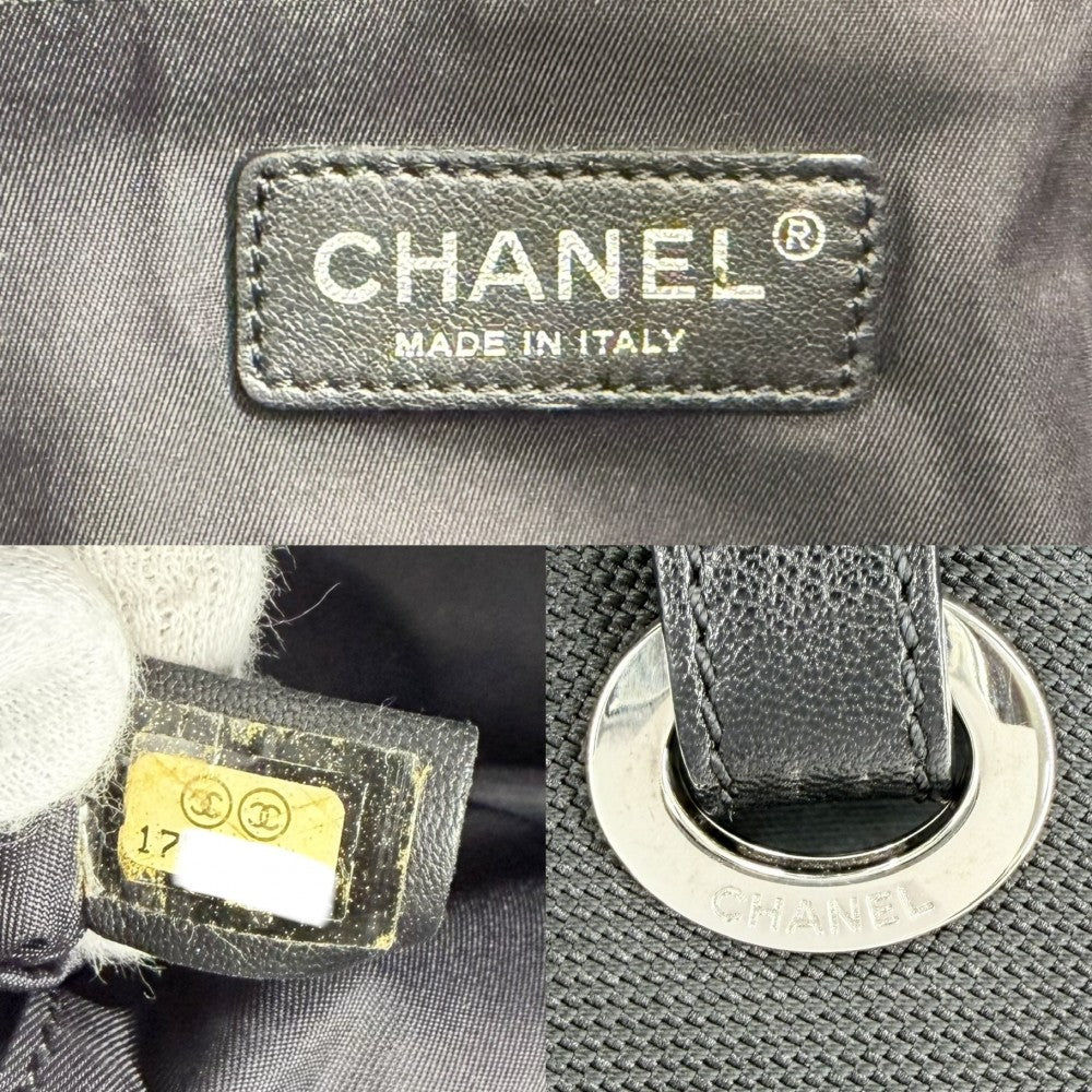 CHANEL シャネル トートバッグ パリビアリッツMM ハンドバッグ ココマーク ココマーク A34209 コーティングキャンバス レザー ブラック 黒 シルバー金具 レディース【中古品】