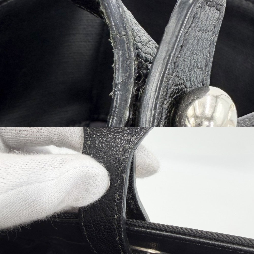CHANEL シャネル トートバッグ パリビアリッツMM ハンドバッグ ココマーク ココマーク A34209 コーティングキャンバス レザー ブラック 黒 シルバー金具 レディース【中古品】