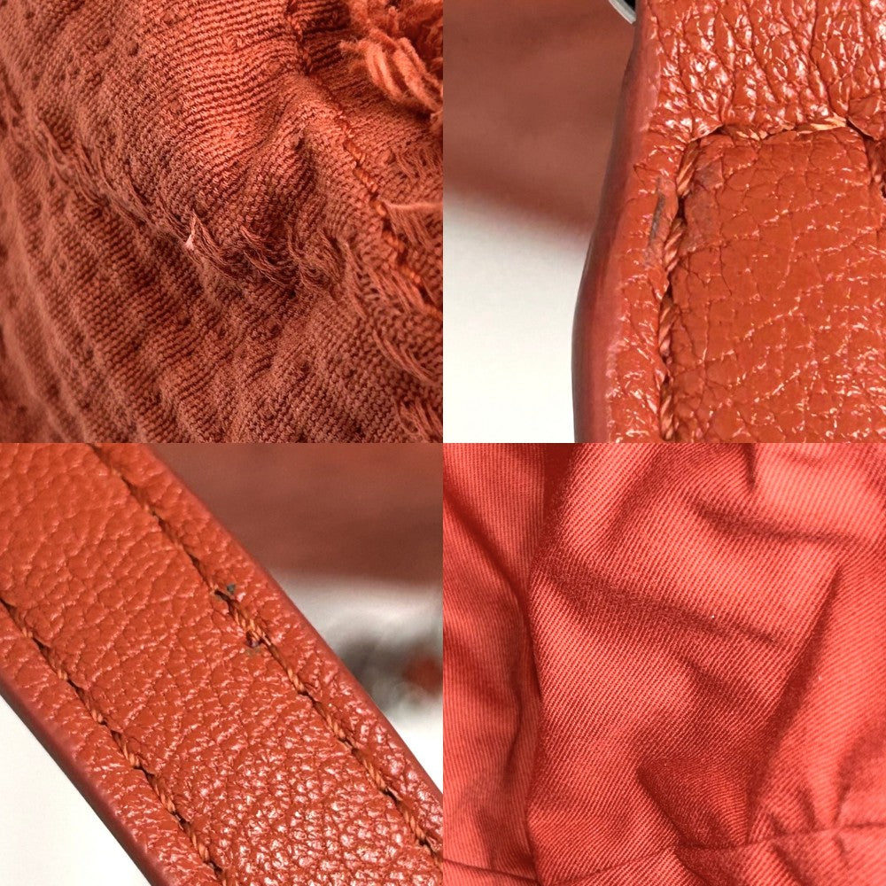 CHANEL シャネル 2WAY ドーヴィル チェーン ハンドバッグ トートバッグ フリンジ ロゴ ココマーク キャンバス レザー レッド系 シルバー金具 レディース【中古品】