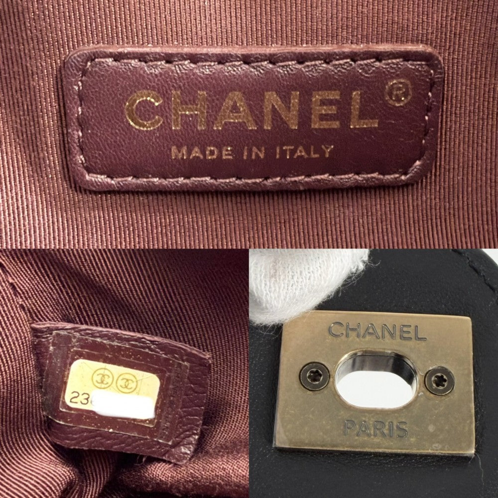CHANEL シャネル 2WAY マトラッセ ターンロック ショルダーバッグ ハンドバッグ ココマーク レザー ブラック 黒 アンティークゴールド金具 レディース【中古品】