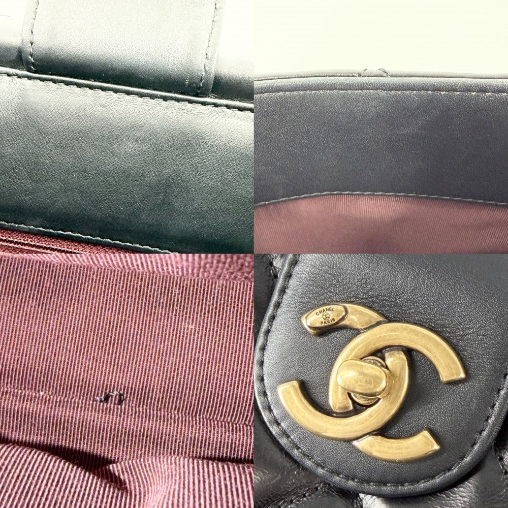 CHANEL シャネル 2WAY マトラッセ ターンロック ショルダーバッグ ハンドバッグ ココマーク レザー ブラック 黒 アンティークゴールド金具 レディース【中古品】