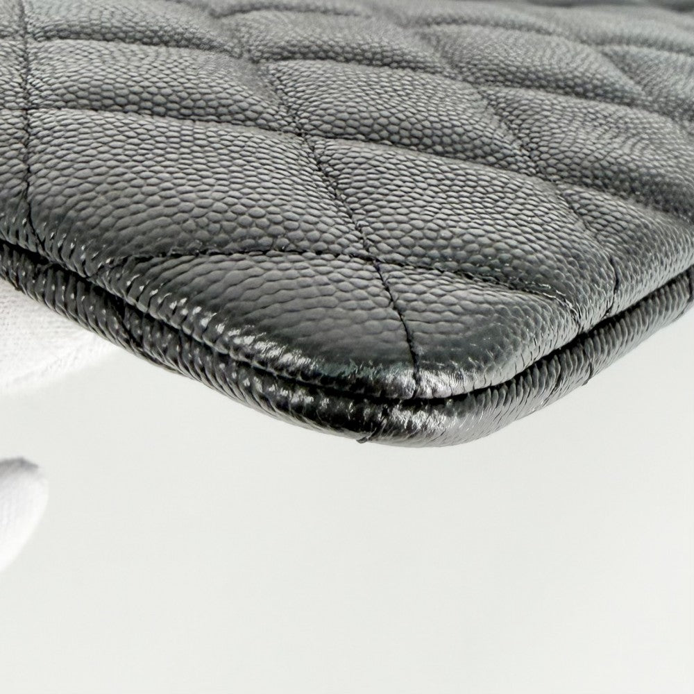 CHANEL シャネル クラッチバッグ マトラッセ セカンドバッグ ココマーク キャビアスキン ブラック 黒 ゴールド金具 レディース【中古品】