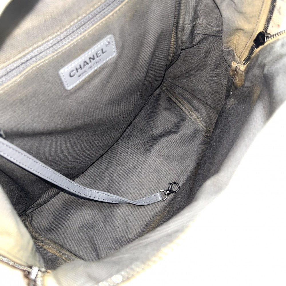 CHANEL シャネル リュック ペイント グラフィティ バックパック アクト2コレクション ココマーク ココ かばん 鞄 キャンバス ベージュ マルチカラー シルバー金具 レディース【中古品】