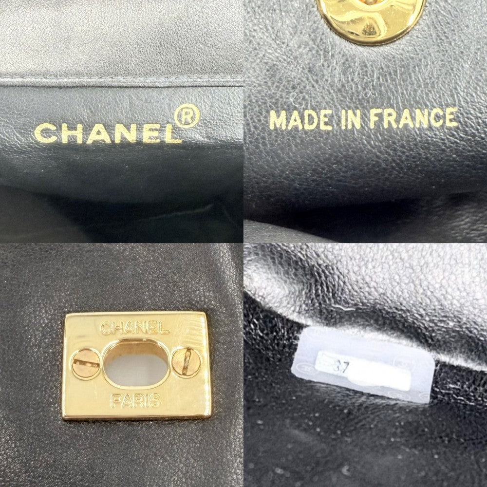 【開店SALE】 CHANEL シャネル リュック マトラッセ バックパック チェーンショルダー ターンロック ココマーク ラムスキン ブラック 黒 ゴールド金具 レディース【中古品】