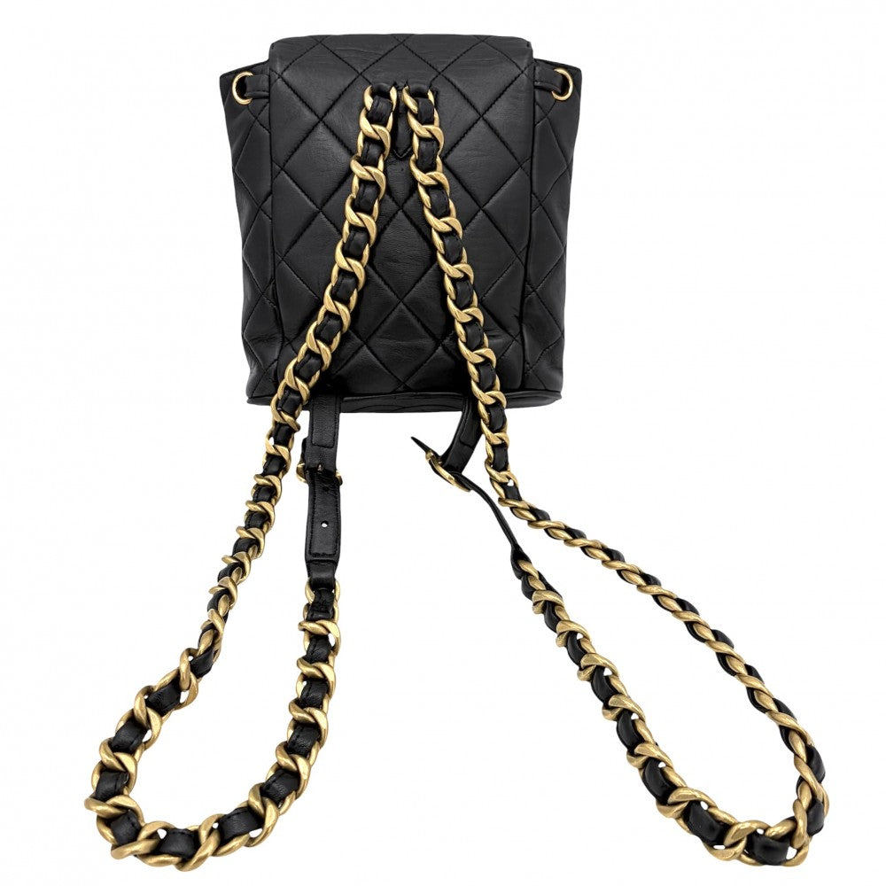 CHANEL シャネル リュック マトラッセ バックパック チェーンショルダー ターンロック ココマーク レザー ブラック 黒 ゴールド金具 レディース【中古品】