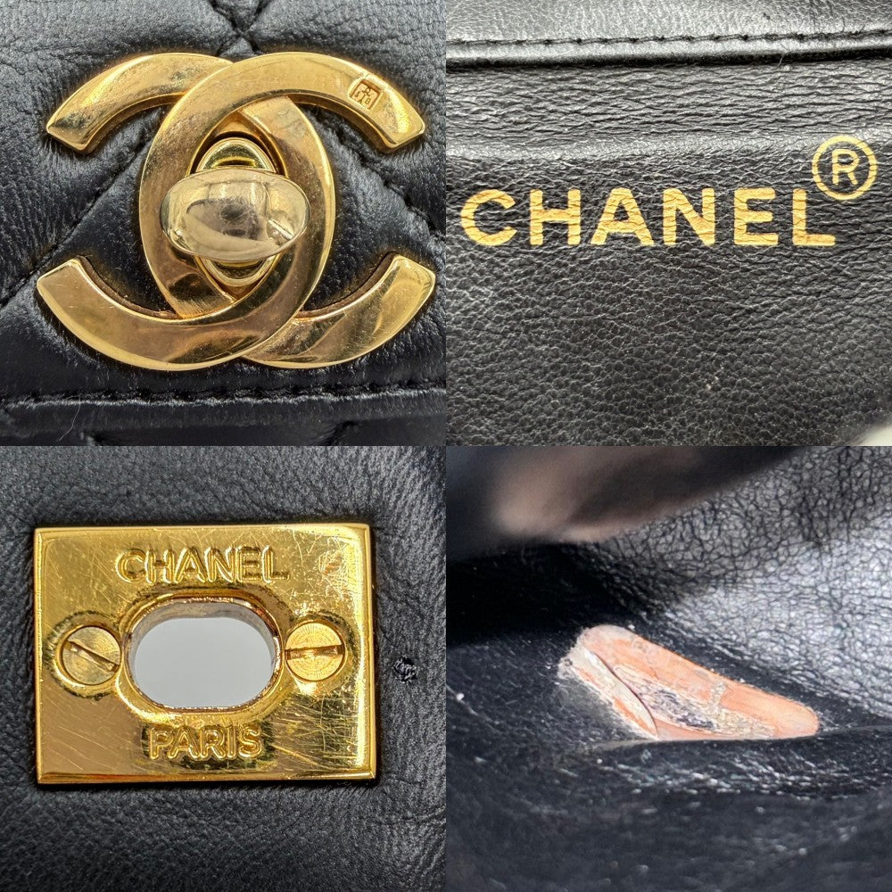 CHANEL シャネル リュック マトラッセ バックパック チェーンショルダー ターンロック ココマーク レザー ブラック 黒 ゴールド金具 レディース【中古品】