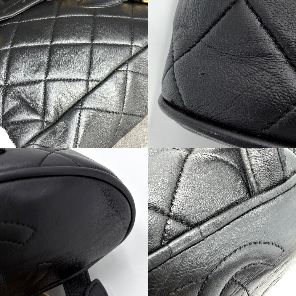 CHANEL シャネル リュック マトラッセ バックパック チェーンショルダー ターンロック ココマーク レザー ブラック 黒 ゴールド金具 レディース【中古品】