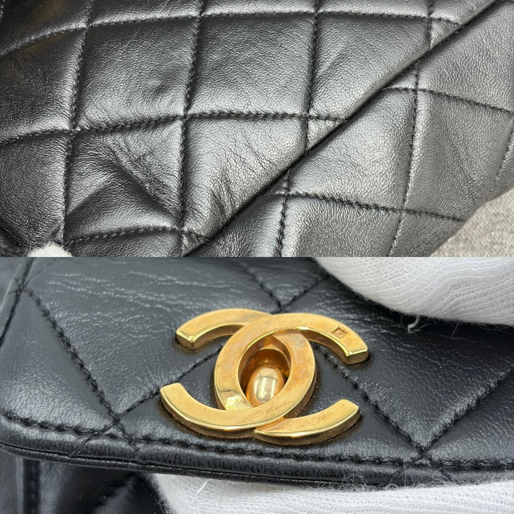 CHANEL シャネル リュック マトラッセ バックパック チェーンショルダー ターンロック ココマーク レザー ブラック 黒 ゴールド金具 レディース【中古品】