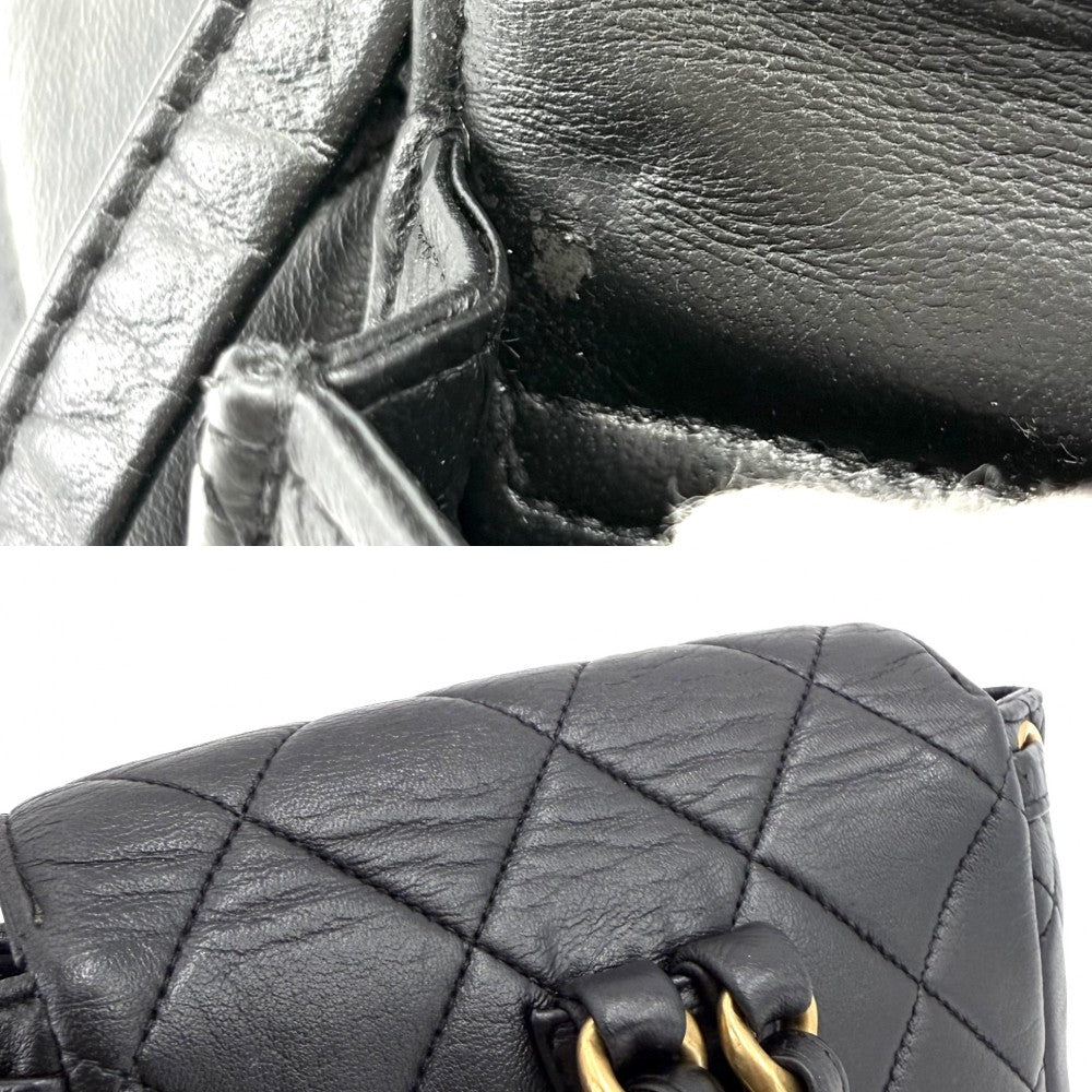CHANEL シャネル リュック マトラッセ バックパック チェーンショルダー ターンロック ココマーク レザー ブラック 黒 ゴールド金具 レディース【中古品】