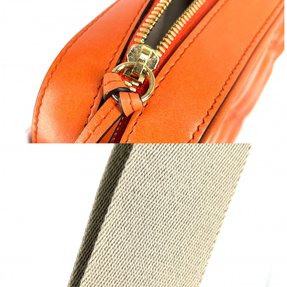 【開店SALE】 GUCCI グッチ ショルダーバッグ GGマトラッセ スモールバッグ キルティング かばん 鞄 702234 レザー オレンジ ゴールド金具 レディース【中古品】