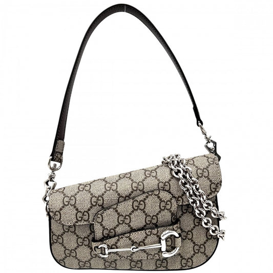 GUCCI グッチ 2WAY ホースビット1955 ショルダーバッグ ミニハンドバッグ 鞄 かばん 774209 GGスプリームキャンバス レザー ベージュ シルバー金具 レディース【中古品】