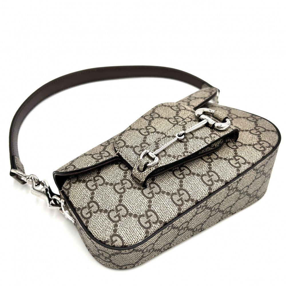 GUCCI グッチ 2WAY ホースビット1955 ショルダーバッグ ミニハンドバッグ 鞄 かばん 774209 GGスプリームキャンバス レザー ベージュ シルバー金具 レディース【中古品】