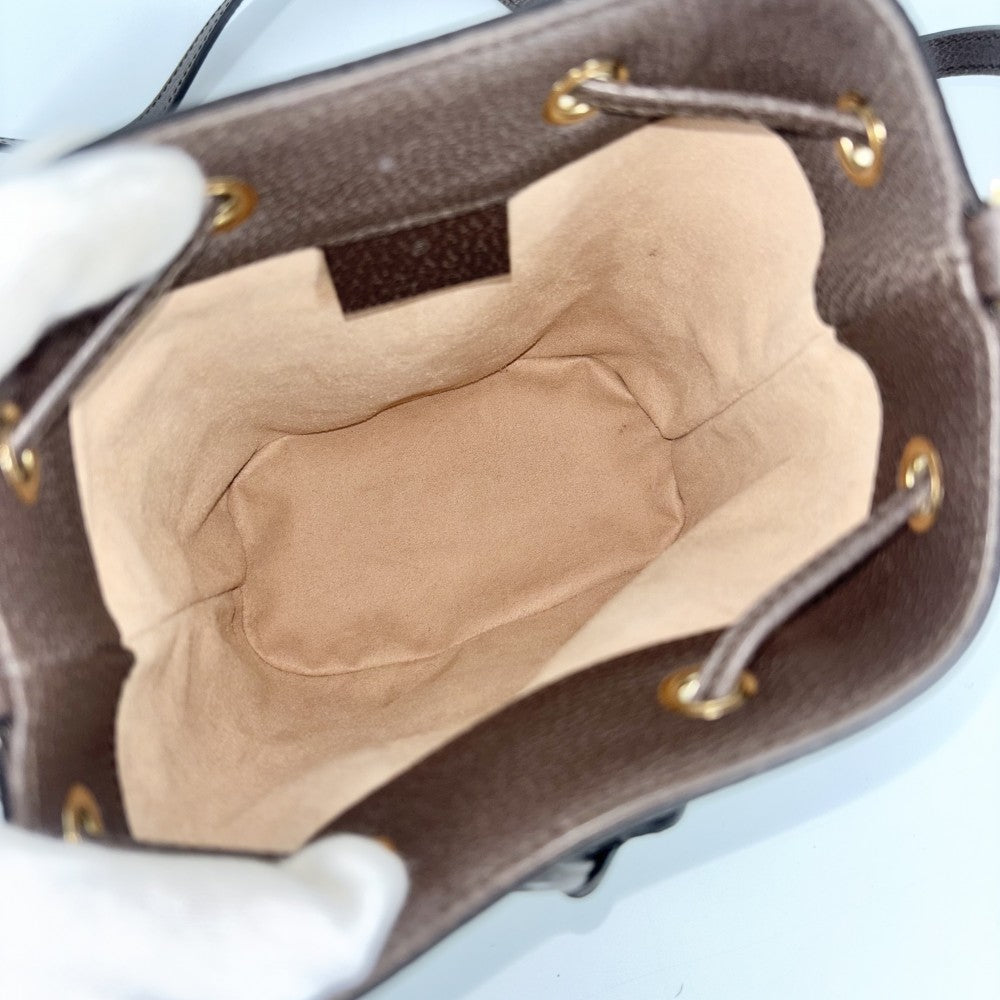GUCCI グッチ ショルダーバッグ オフィディア ミニバケットバッグ シェリーライン 550620 GGスプリームキャンバス ベージュ ゴールド金具 レディース【中古品】
