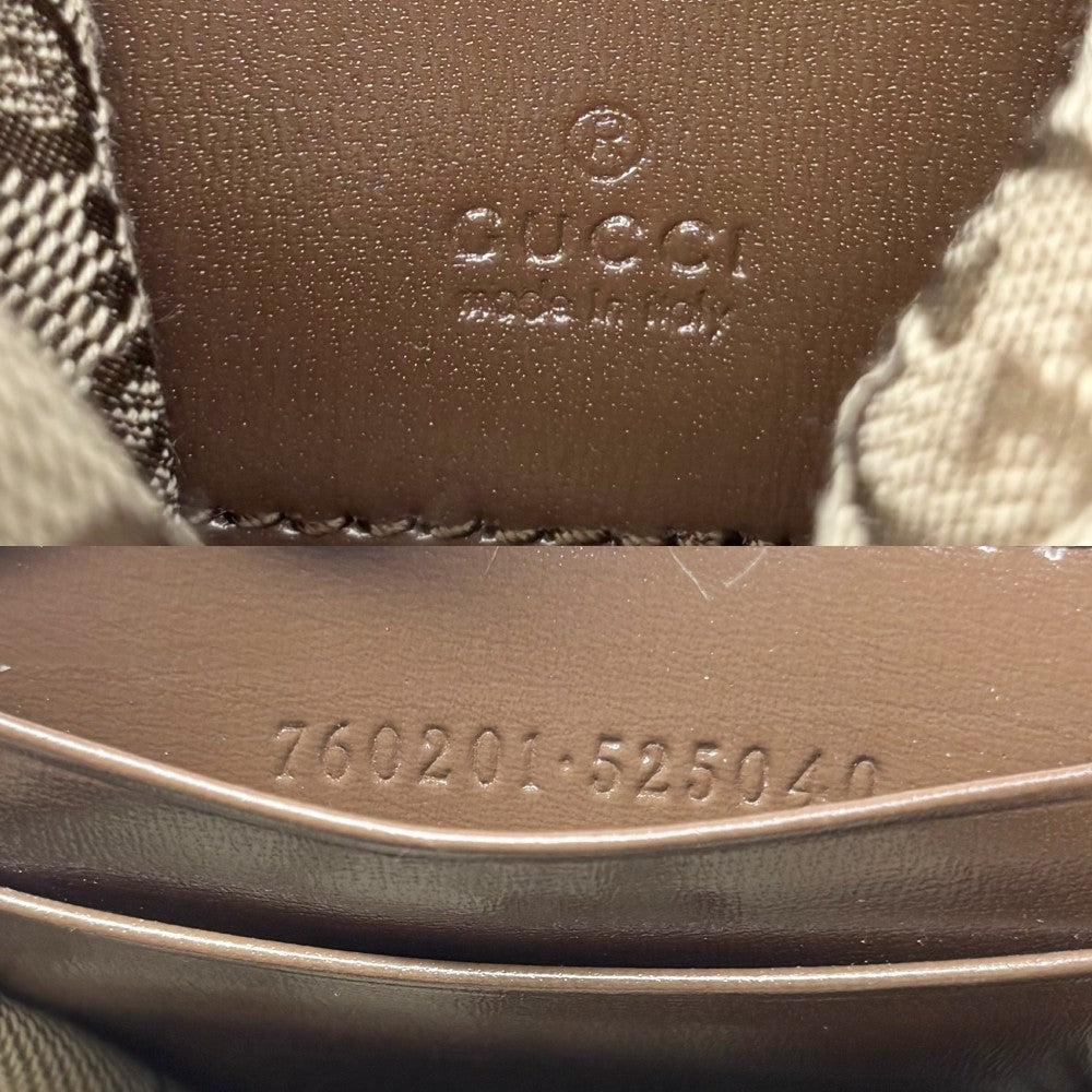 GUCCI グッチ 2WAY GGスプリーム バケットバッグ ハンドバッグ ショルダーバッグ 巾着 760201 レザー キャンバス ブラウン 茶 ベージュ ゴールド金具 レディース【中古品】
