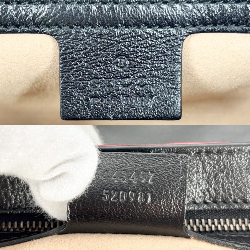 【開店SALE】 GUCCI グッチ 2WAY GGマーモント キルティングスモールチェーンショルダー ハンドバッグ ショルダーバッグ 鞄 かばん 443497 レザー ブラック 黒 ベージュ アンティークゴールド金具 レディース【中古品】
