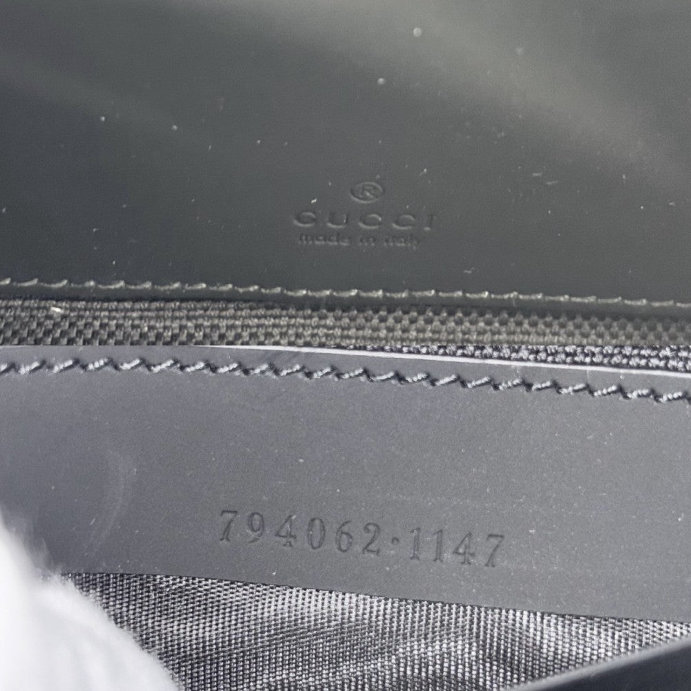 【開店SALE】 GUCCI グッチ ショルダーバッグ GGラバーエフェクト スーパーミニバッグ 794062 ラバー ブラック 黒 ブラック金具 レディース【中古品】