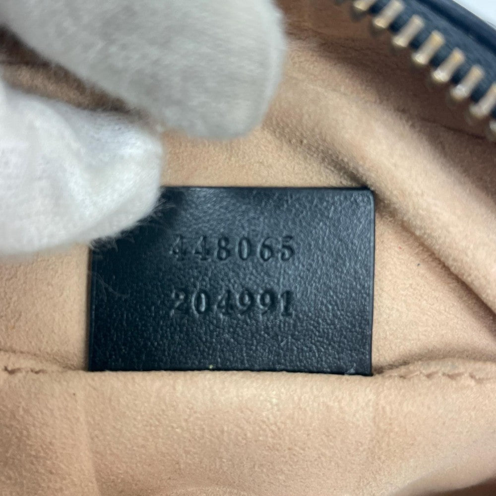 GUCCI グッチ ショルダーバッグ GGマーモント 448065 レザー ブラック 黒 ゴールド金具 レディース【中古品】