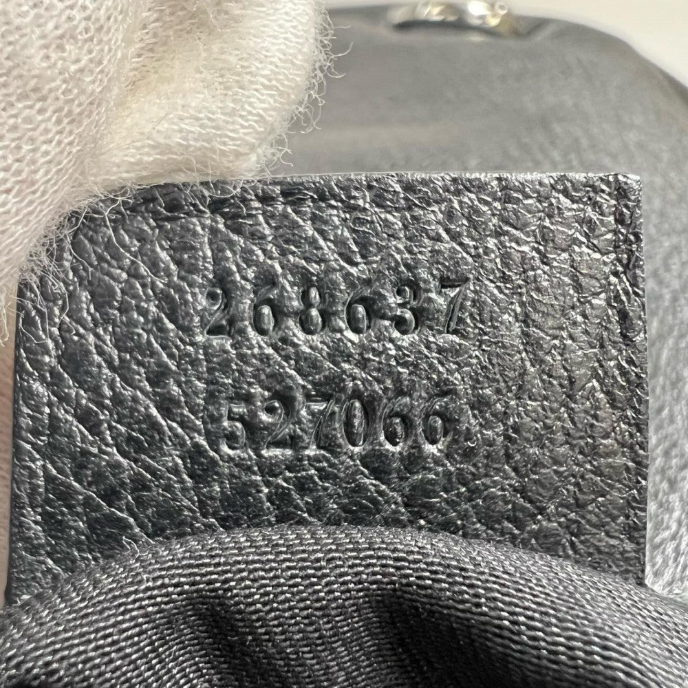 GUCCI グッチ ショルダーバッグ 268637 レザー ブラック 黒 シルバー金具 レディース【中古品】