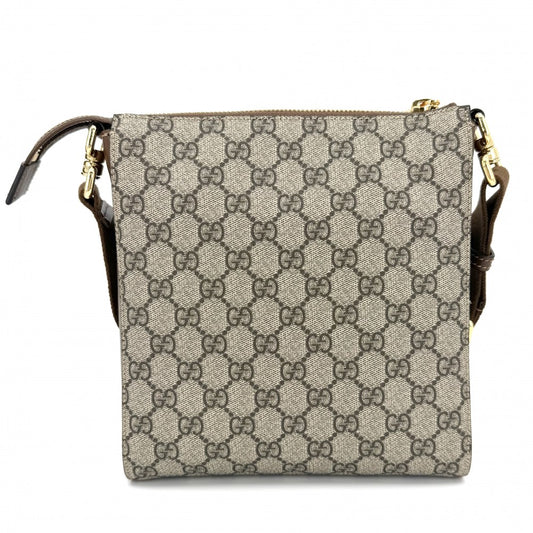 【開店SALE】 GUCCI グッチ ショルダーバッグ メッセンジャーバッグ 681021 GGスプリームキャンバス レザー ベージュ ブラウン 茶 ゴールド金具 メンズ【中古品】
