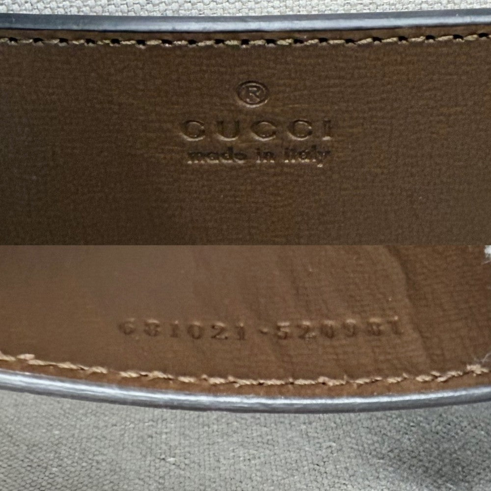 GUCCI グッチ ショルダーバッグ メッセンジャーバッグ 681021 GGスプリームキャンバス レザー ベージュ ブラウン 茶 ゴールド金具 メンズ【中古品】