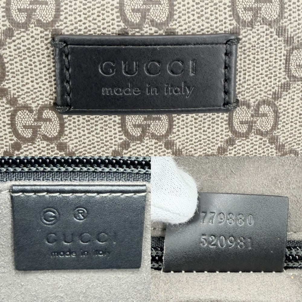 【開店SALE】 GUCCI グッチ ショルダーバッグ メッセンジャーバッグ 779880 GGスプリームキャンバス レザー ベージュ ブラウン 茶 シルバー金具 メンズ【中古品】