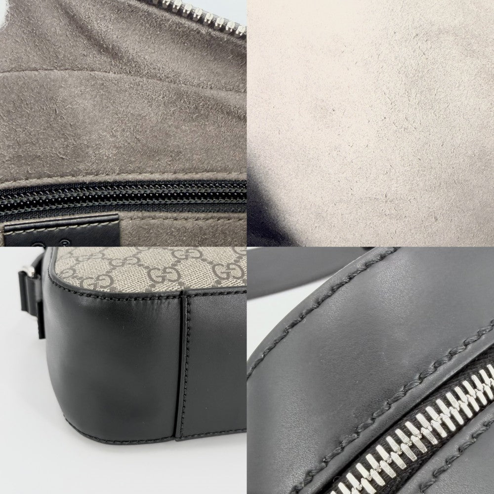 【開店SALE】 GUCCI グッチ ショルダーバッグ メッセンジャーバッグ 779880 GGスプリームキャンバス レザー ベージュ ブラウン 茶 シルバー金具 メンズ【中古品】