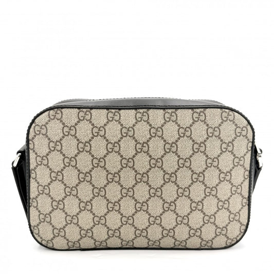 【開店SALE】 GUCCI グッチ ショルダーバッグ メッセンジャーバッグ 779880 GGスプリームキャンバス レザー ベージュ ブラウン 茶 シルバー金具 メンズ【中古品】