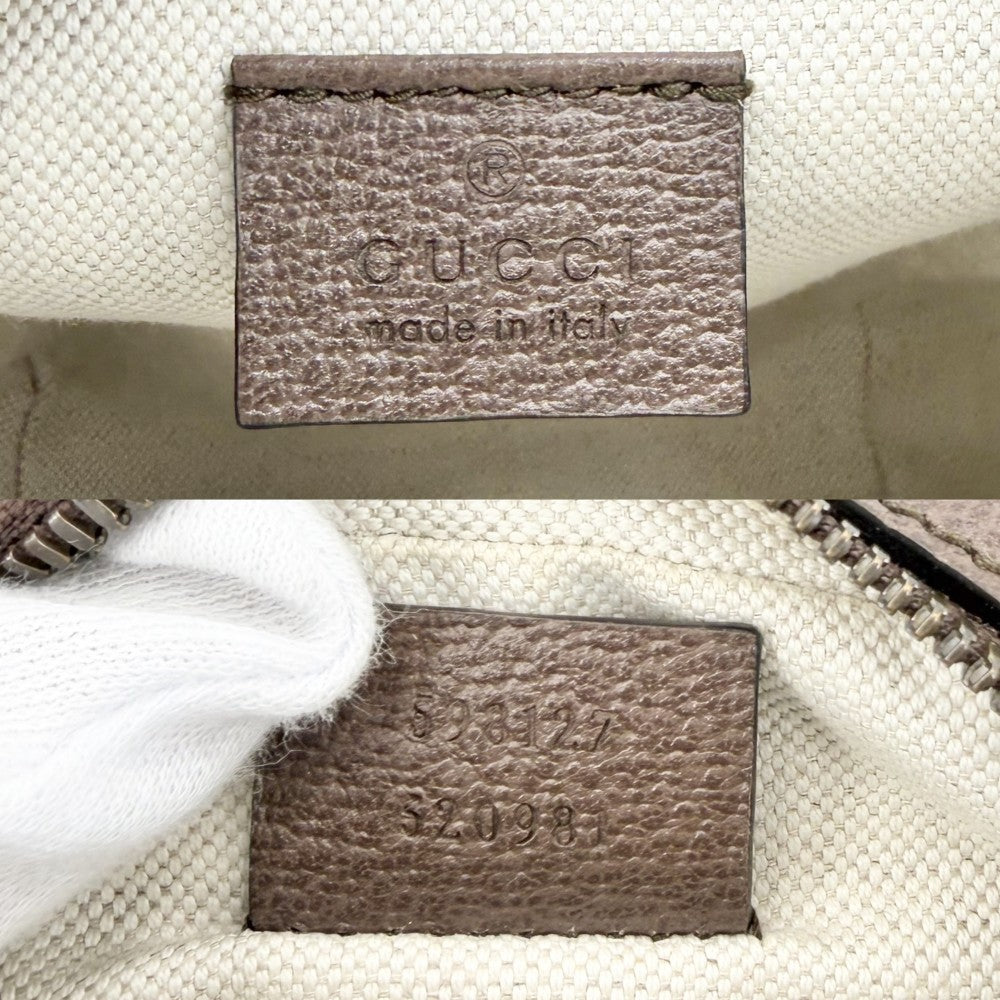 【開店SALE】 GUCCI グッチ ショルダーバッグ オフィディア ウェブストライプ ミニ メッセンジャーバッグ 小さめ 598127 GGスプリームキャンバス レザー ベージュ ブラウン 茶 アンティークゴールド金具 レディース【中古品】