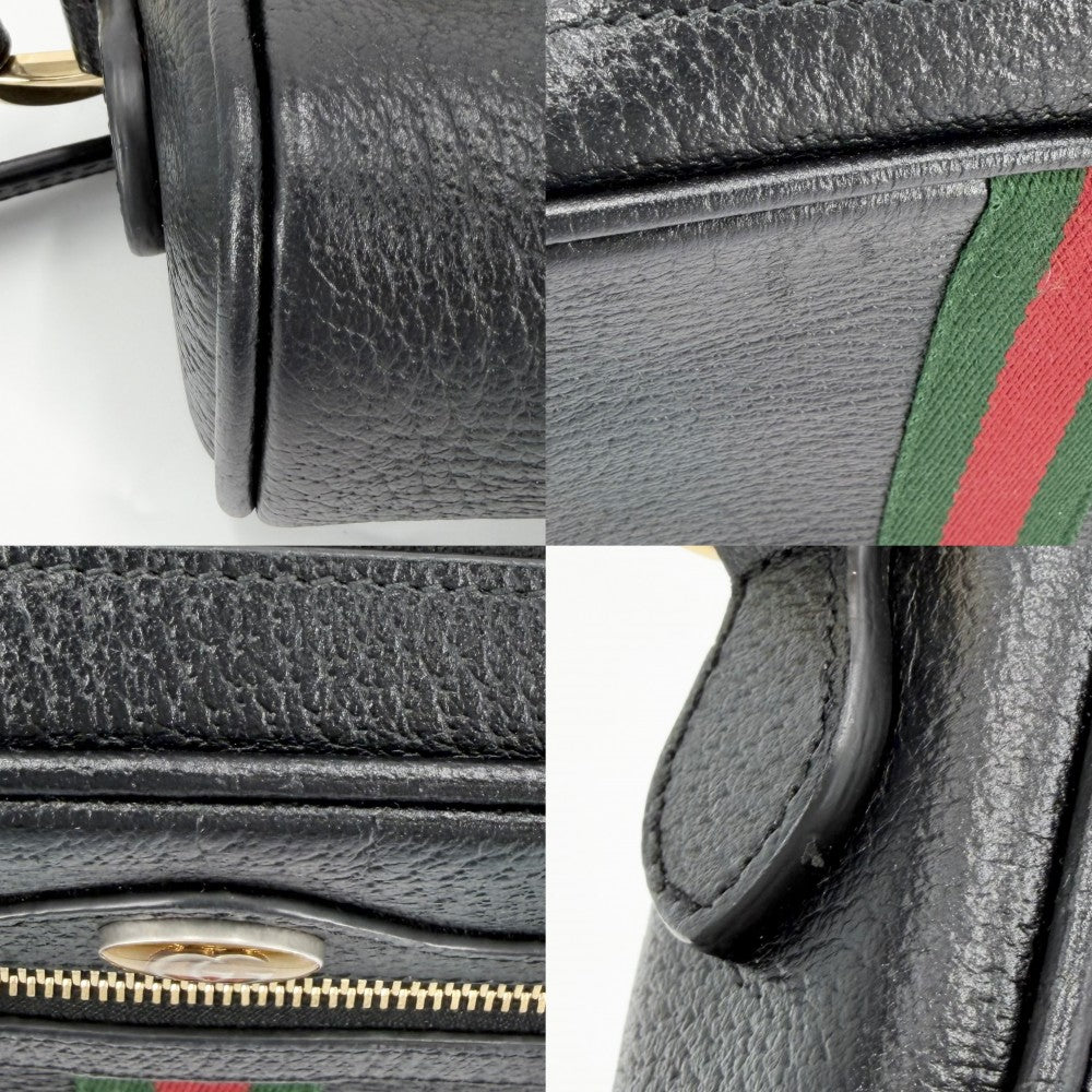GUCCI グッチ ショルダーバッグ オフィディア スモール ポシェット 719885 レザー ブラック 黒 ゴールド金具 レディース【中古品】