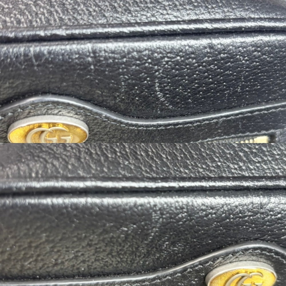 GUCCI グッチ ショルダーバッグ オフィディア スモール ポシェット 719885 レザー ブラック 黒 ゴールド金具 レディース【中古品】