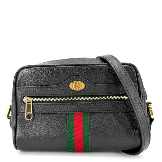 GUCCI グッチ ショルダーバッグ オフィディア スモール ポシェット 719885 レザー ブラック 黒 ゴールド金具 レディース【中古品】