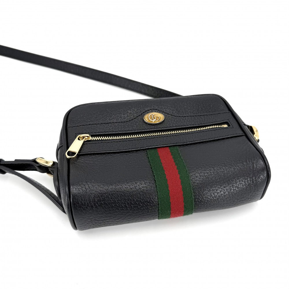 GUCCI グッチ ショルダーバッグ オフィディア スモール ポシェット 719885 レザー ブラック 黒 ゴールド金具 レディース【中古品】