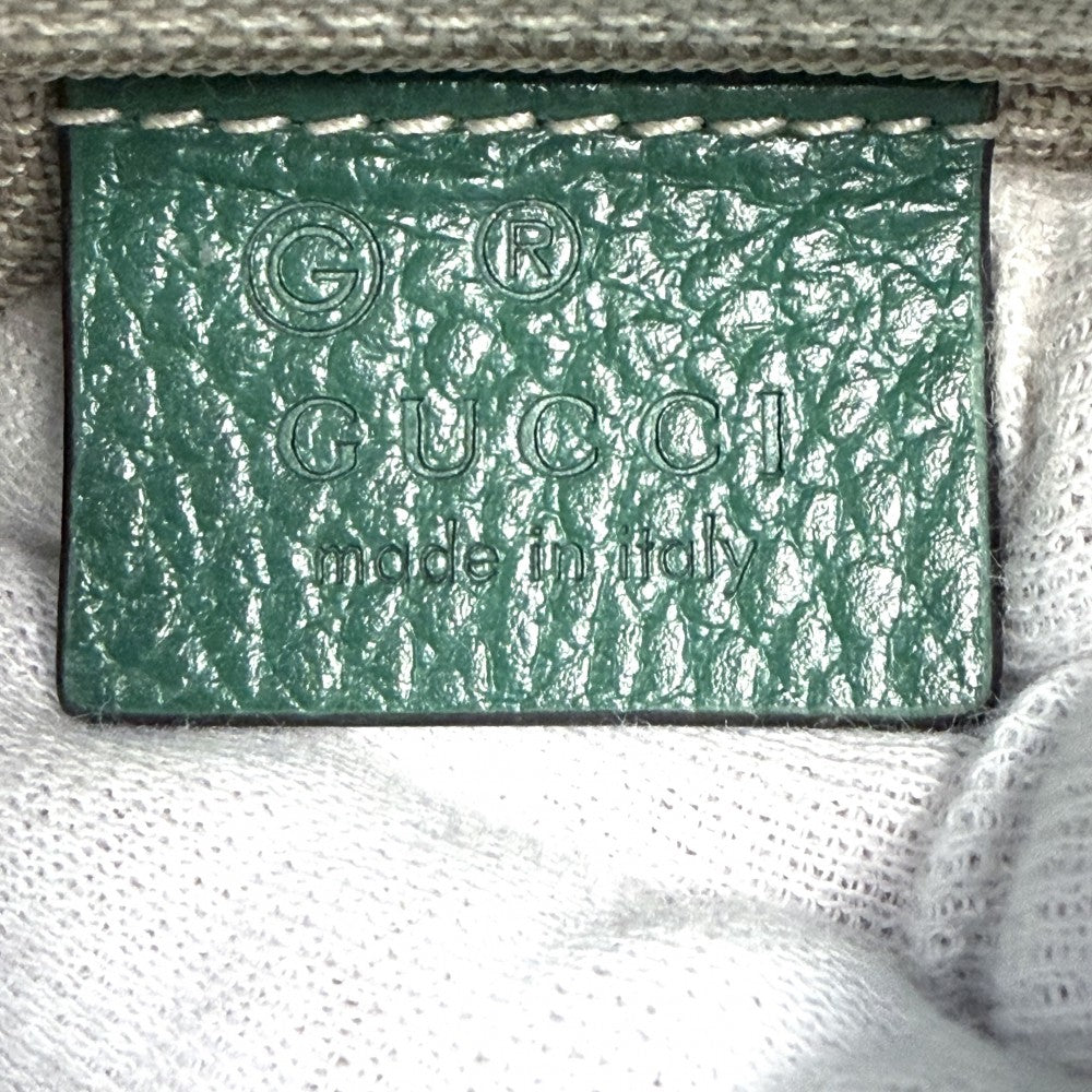 GUCCI グッチ ショルダーバッグ インターロッキングG チェーン 607720 レザー グリーン 緑 ゴールド金具 レディース【中古品】