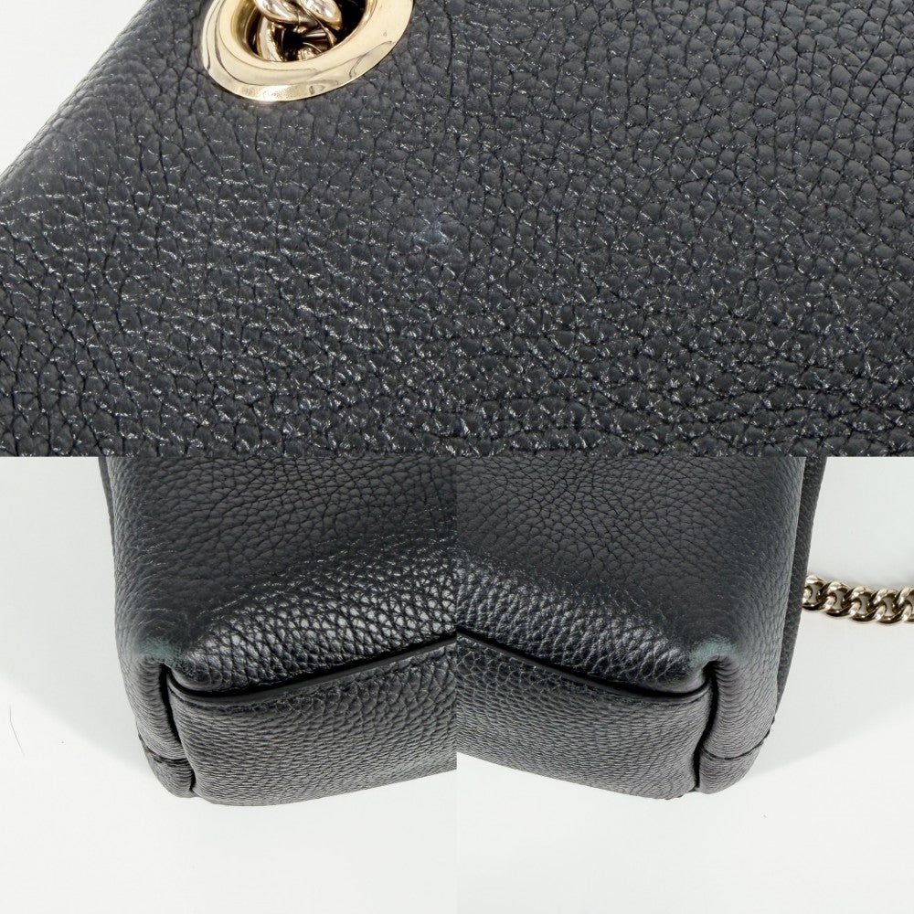 GUCCI グッチ トートバッグ ソーホー チェーンショルダー GG ハンドバッグ タッセル 536196 レザー ブラック 黒 ゴールド金具 レディース【中古品】