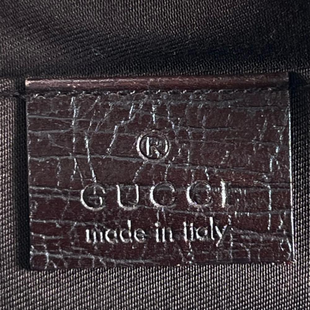 GUCCI グッチ ショルダーバッグ GGスプリーム ミニマル 122754 PVCコーティングキャンバス レザー ブラウン 茶 シルバー金具 メンズ【中古品】