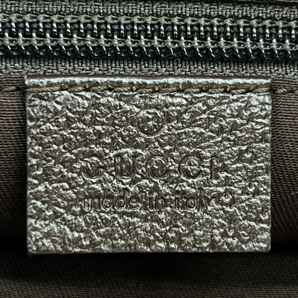 GUCCI グッチ ショルダーバッグ メッセンジャーバッグ 256100 GGキャンバス レザー ブラウン 茶 シルバー金具 メンズ【中古品】