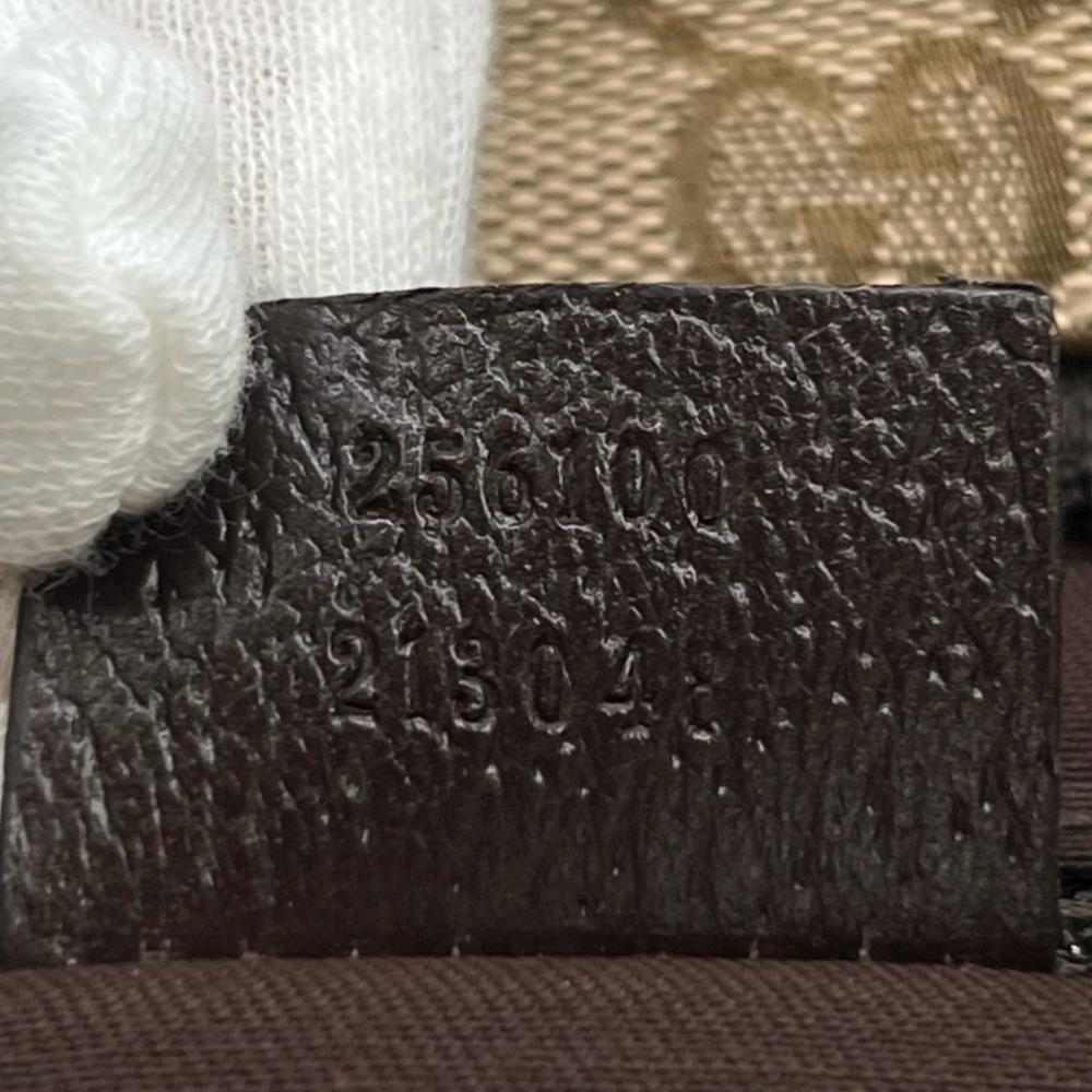 GUCCI グッチ ショルダーバッグ メッセンジャーバッグ 256100 GGキャンバス レザー ブラウン 茶 シルバー金具 メンズ【中古品】