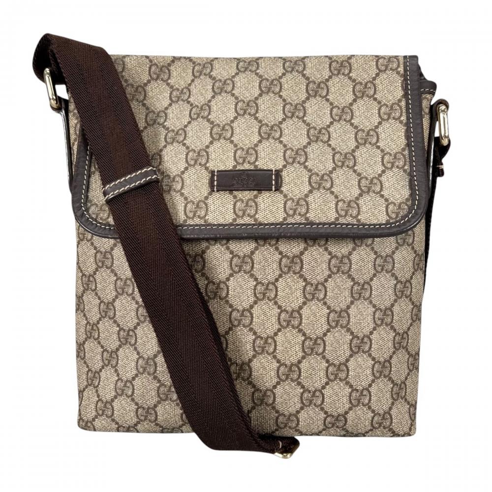 GUCCI グッチ ショルダーバッグ メッセンジャーバッグ 223666 GGスプリームキャンバス ベージュ ゴールドシルバー金具 メンズ【中古品】