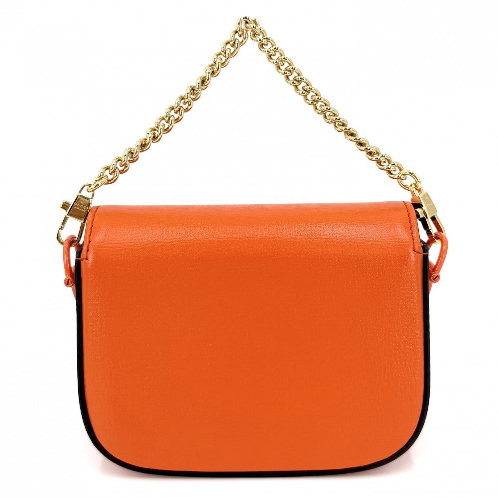 GUCCI グッチ 2WAY ミニホースビット1955 ミニハンドバッグ ショルダーバッグ 726863 レザー オレンジ ゴールド金具 レディース【中古品】