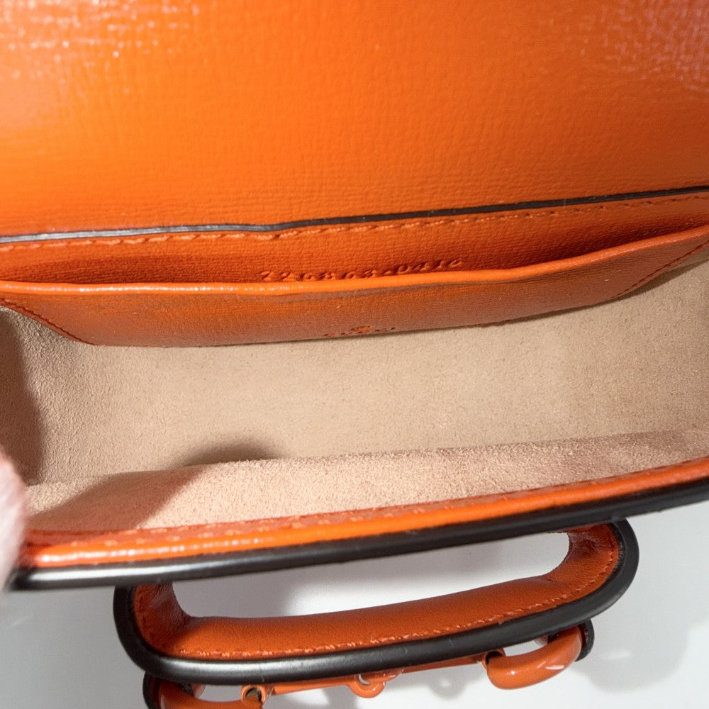 GUCCI グッチ 2WAY ミニホースビット1955 ミニハンドバッグ ショルダーバッグ 726863 レザー オレンジ ゴールド金具 レディース【中古品】