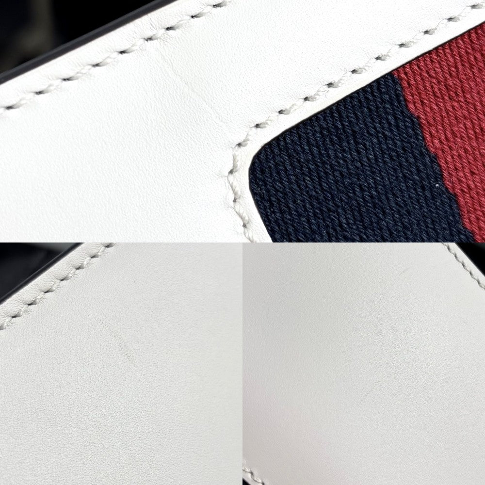 GUCCI グッチ ショルダーバッグ シェリーライン シルヴィ 421882 レザー ホワイト 白 ゴールド金具 レディース【中古品】