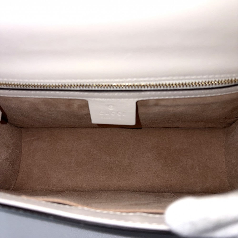 GUCCI グッチ ショルダーバッグ シェリーライン シルヴィ 421882 レザー ホワイト 白 ゴールド金具 レディース【中古品】