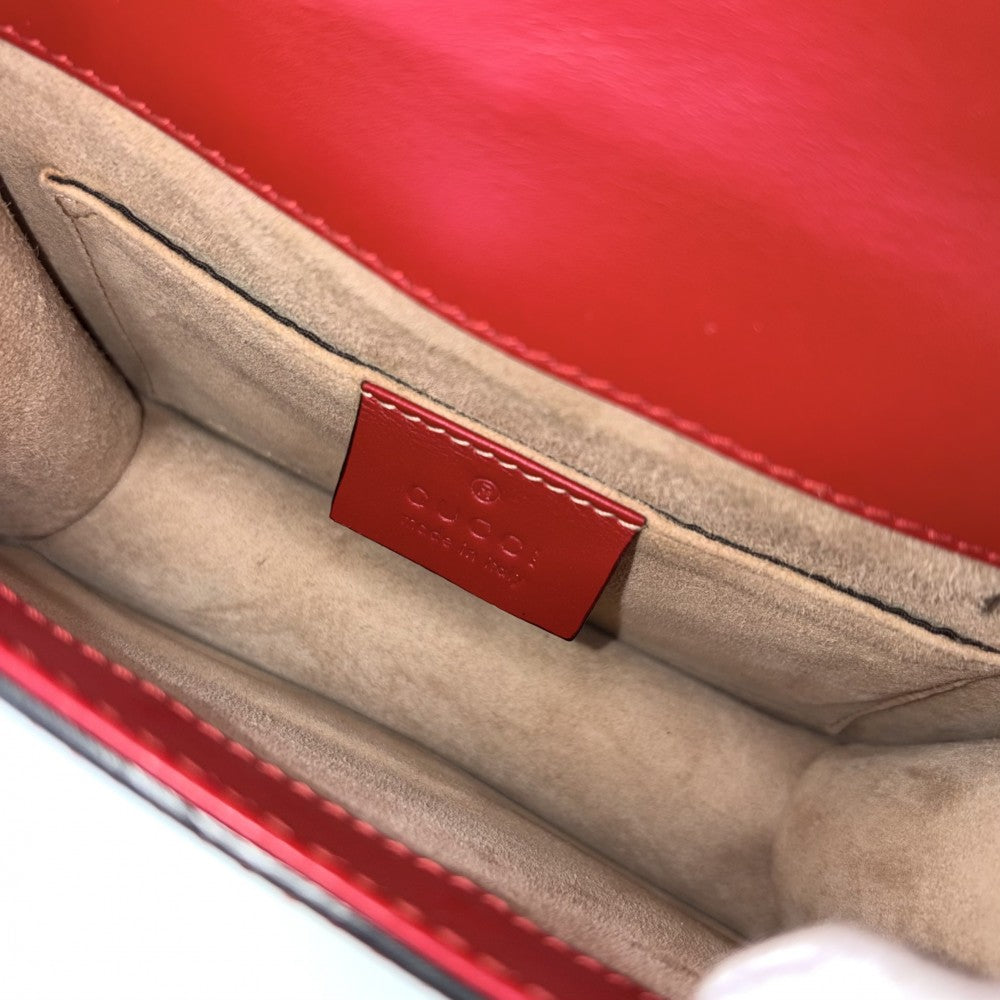 GUCCI グッチ ショルダーバッグ シェリーライン シルヴィ 431666 レザー レッド 赤 ゴールド金具 レディース【中古品】