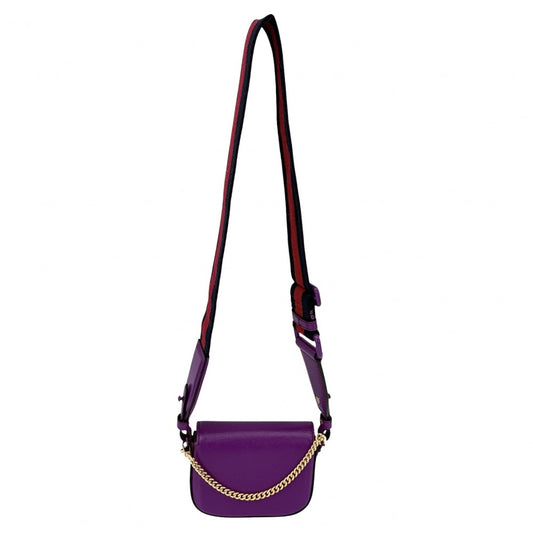 GUCCI グッチ 2WAY ミニホースビット1955 ミニハンドバッグ ショルダーバッグ 726863 レザー パープル 紫
 ゴールド金具 レディース【中古品】