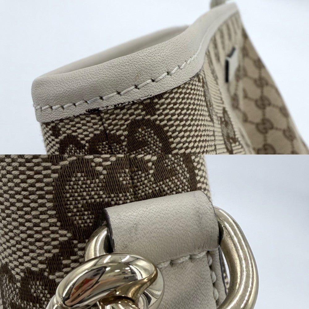 GUCCI グッチ ショルダーバッグ GG 男女兼用 メンズ レディース 388924 GGキャンバス ベージュ ホワイト 白 ソフトゴールド金具 ユニセックス【中古品】