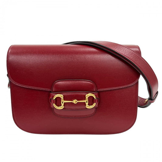GUCCI グッチ ショルダーバッグ ホースビット1955 ワンショルダー 602204 レザー レッド 赤 ゴールド金具 レディース【中古品】